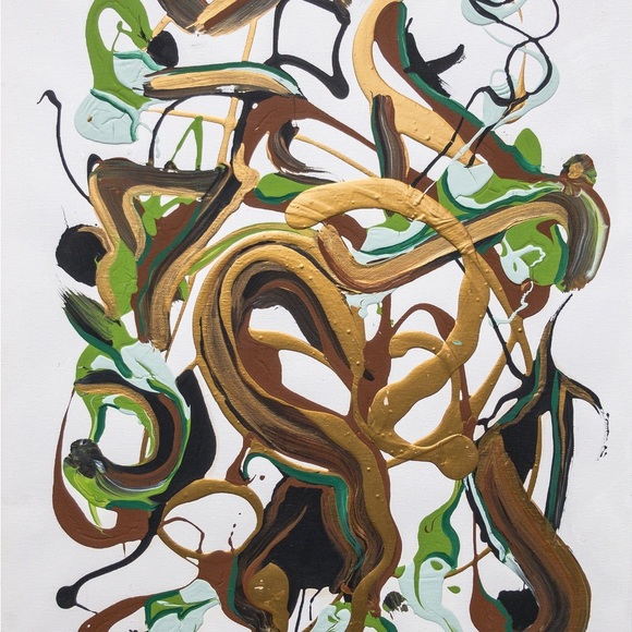 Sensations, large size, acrylic design on white background, original, painting - Picture 3 of 5